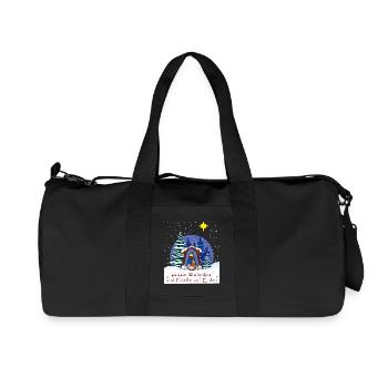 gesegnete Weihnachten, Weihnachtskrippe - Recycelte Canvas-Sporttasche von Stanley/Stella - Schwarz - Vorne