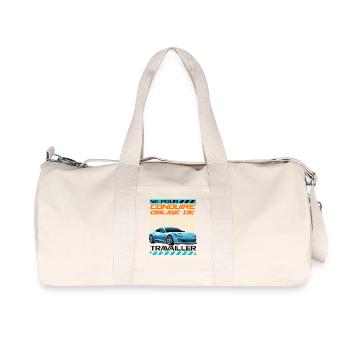 Voiture sportive néon rétro racing - Sac de sport en toile recyclée Stanley/Stella - blanc naturel - Devant