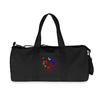 Herz mit Ornamenten - Recycelte Canvas-Sporttasche von Stanley/Stella - Schwarz - Vorne