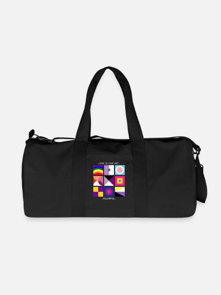 Love is like art – colorful – LGBTQIA+ geometric - Recycled Canvas Sports Bag by Stanley/Stella - black