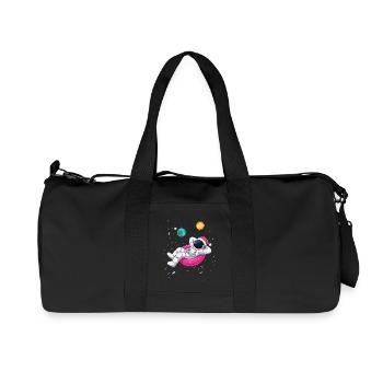 Weihnachts-Astronaut entspannt im All - Kosmische - Recycelte Canvas-Sporttasche von Stanley/Stella - Schwarz - Vorne