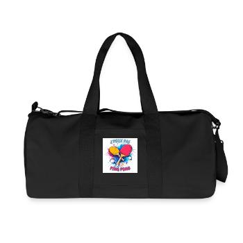 Buntes Tischtennis entfesselt - Recycelte Canvas-Sporttasche von Stanley/Stella - Schwarz - Vorne