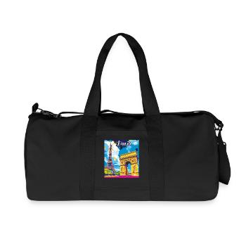 Paris Pop Landmarks - Recycled Canvas Sports Bag by Stanley/Stella - black - Front