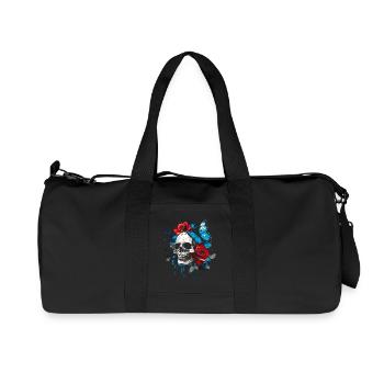 Skull Skull Butterfly Rose Flower - Recycled Canvas Sports Bag by Stanley/Stella - black - Front