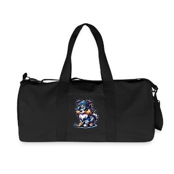 Cooler Sheltie Erobert Das Eis Im Eishockey-Stil - Recycelte Canvas-Sporttasche von Stanley/Stella - Schwarz - Vorne