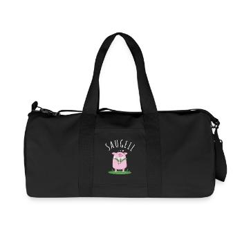 Sauguat Saugeil Dialekt Spruch Schweinchen - Recycelte Canvas-Sporttasche von Stanley/Stella - Schwarz - Vorne