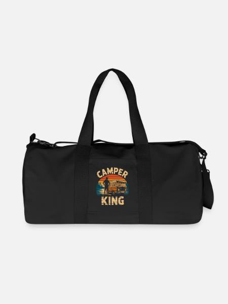 Vintage Camper King Sunset Design - Recycled Canvas Sports Bag by Stanley/Stella - black
