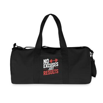 Pas d'excuses, résultats - Sac de sport en toile recyclée Stanley/Stella - noir - Devant