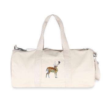 Watercolor deer with antlers - Recycled Canvas Sports Bag by Stanley/Stella - natural - Front
