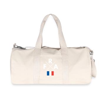Croix logo France Drapeau - Sac de sport en toile recyclée Stanley/Stella - blanc naturel - Devant