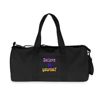 Believe in Yourself Retro Gradient - Recycelte Canvas-Sporttasche von Stanley/Stella - Schwarz - Vorne