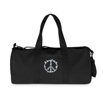 Peace Doves Peace Symbol Art Design - Recycled Canvas Sports Bag by Stanley/Stella - black - Front