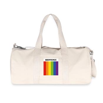 LGBT-Willkommen – Bienvenue French - Recycelte Canvas-Sporttasche von Stanley/Stella - Naturweiß - Vorne