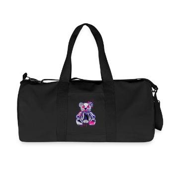 Gothic Teddy Bär mit Graffiti Neon Look - Recycelte Canvas-Sporttasche von Stanley/Stella - Schwarz - Vorne