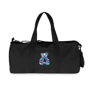 Ours en peluche néon Grifffiti Drop - Sac de sport en toile recyclée Stanley/Stella - noir - Devant