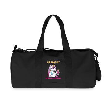 The location is drunkenness – Funny unicorn - Recycled Canvas Sports Bag by Stanley/Stella - black - Front