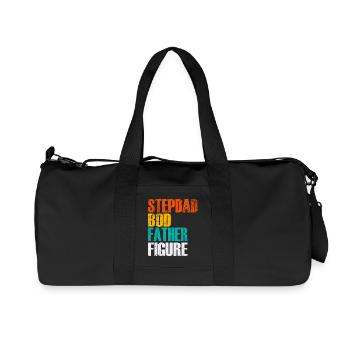 Stepdad Bod Father Figure Gradient - Recycled Canvas Sports Bag by Stanley/Stella - black - Front