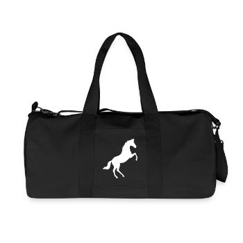 weißes Pferd Pferde Silhouetten Schattenfigur - Recycelte Canvas-Sporttasche von Stanley/Stella - Schwarz - Vorne
