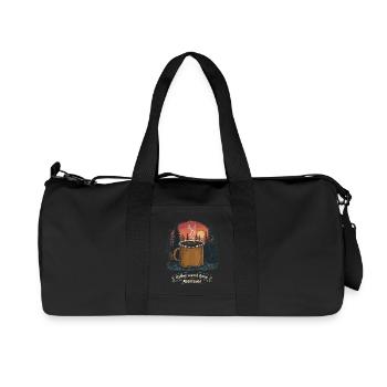 Camping Spruch Kaffee Wald Camper Morgen Outdoor - Recycelte Canvas-Sporttasche von Stanley/Stella - Schwarz - Vorne