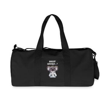 Morgenmuffel Schlafshirt Lustiger Kaffee Koala - Recycelte Canvas-Sporttasche von Stanley/Stella - Schwarz - Vorne