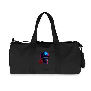 Totenkopf Rose Dark Art Neon Schädel Motiv - Recycelte Canvas-Sporttasche von Stanley/Stella - Schwarz - Vorne