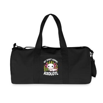 Axolotl Spirit: Cute Undersea - Recycled Canvas Sports Bag by Stanley/Stella - black - Front