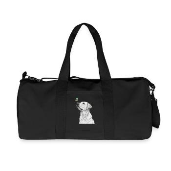 Labrador with butterfly banksy style - Recycled Canvas Sports Bag by Stanley/Stella - black - Front