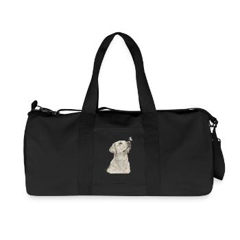 Labrador avec motif de chien papillon - Sac de sport en toile recyclée Stanley/Stella - noir - Devant