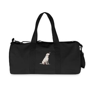 Labrador Retriever with Butterfly Sketch - Recycled Canvas Sports Bag by Stanley/Stella - black - Front
