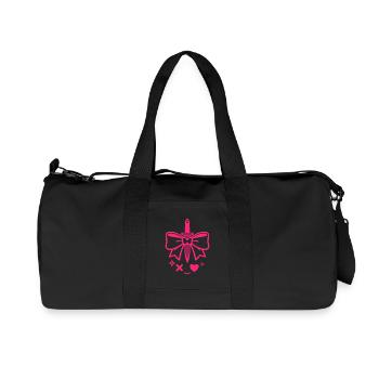 Rosa Schleife mit Dolch - Recycelte Canvas-Sporttasche von Stanley/Stella - Schwarz - Vorne