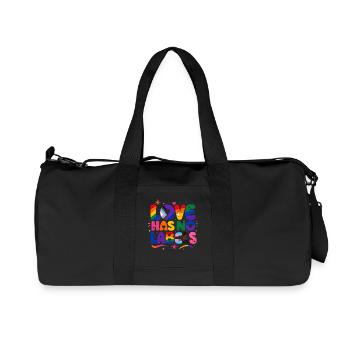 Love Has No Labels Regenbogen Pride Spruch - Recycelte Canvas-Sporttasche von Stanley/Stella - Schwarz - Vorne