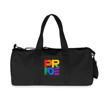 Pride Modern Block Design Regenbogen Schriftzug - Recycelte Canvas-Sporttasche von Stanley/Stella - Schwarz - Vorne