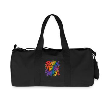 Born This Way Regenbogen CSD Pride Spruch - Recycelte Canvas-Sporttasche von Stanley/Stella - Schwarz - Vorne
