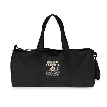 Woman Of A Certain Rage Blumen Vogel Shirt Sticker - Recycelte Canvas-Sporttasche von Stanley/Stella - Schwarz - Vorne