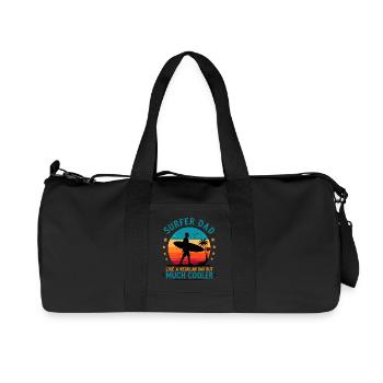 Funny Surfing Dad Birthday Gift for Surfer - Recycled Canvas Sports Bag by Stanley/Stella - black - Front