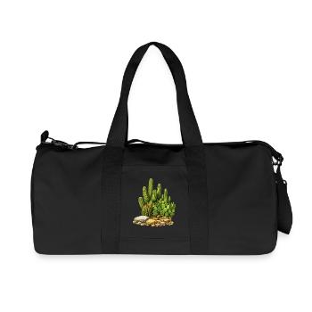 Cacti with flowers - Recycled Canvas Sports Bag by Stanley/Stella - black - Front