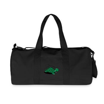 Schildkröte lauf! - Recycelte Canvas-Sporttasche von Stanley/Stella - Schwarz - Vorne