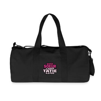 super soeur et super tatie à la fois - Sac de sport en toile recyclée Stanley/Stella - noir - Devant