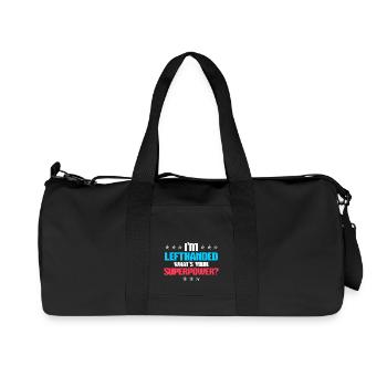 Je suis gaucher - Quelle est votre super pouvoir? - Sac de sport en toile recyclée Stanley/Stella - noir - Devant
