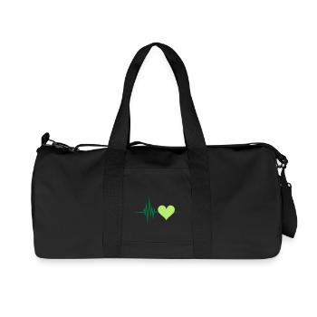 Pulse, frequency, heartbeat, vegan heart rate - Recycled Canvas Sports Bag by Stanley/Stella - black - Front