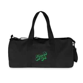 St. Patrick's Day Geschenk Kleeblatt Männer, Frauen, Kinder - Recycelte Canvas-Sporttasche von Stanley/Stella - Schwarz - Vorne