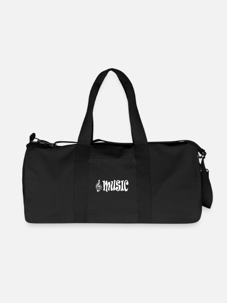 Music - Retro Classic Typography Style - Recycled Canvas Sports Bag by Stanley/Stella - black