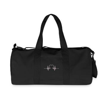  Herzschlag Beat - Recycelte Canvas-Sporttasche von Stanley/Stella - Schwarz - Vorne