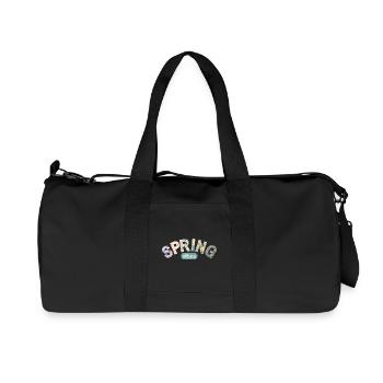 Lettres florales / Motifs floraux colorés - Sac de sport en toile recyclée Stanley/Stella - noir - Devant