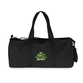 Tanzen kein Geld zum saufen Disco Euro Dollar Bier - Recycelte Canvas-Sporttasche von Stanley/Stella - Schwarz - Vorne