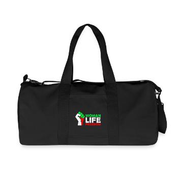 Femme, vie, liberté | Libérez l’Iran ! | Avec drapeau - Sac de sport en toile recyclée Stanley/Stella - noir - Devant