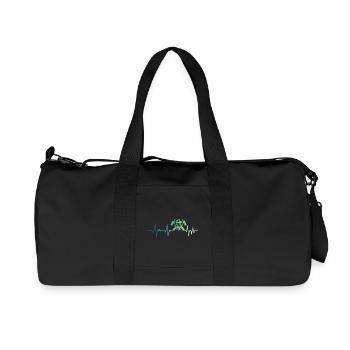 firefighter heartbeat firefighter - Recycled Canvas Sports Bag by Stanley/Stella - black - Front