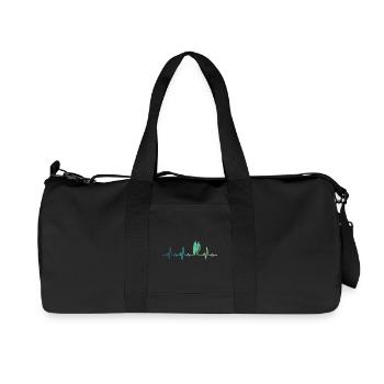 Surfing heartbeat surfer gift - Recycled Canvas Sports Bag by Stanley/Stella - black - Front