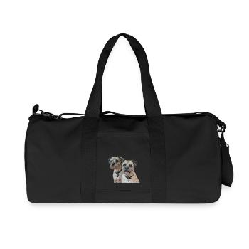 Two Border Terriers - Recycled Canvas Sports Bag by Stanley/Stella - black - Front
