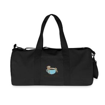 Schlaf kann Kaffee nicht ersetzen - Recycelte Canvas-Sporttasche von Stanley/Stella - Schwarz - Vorne